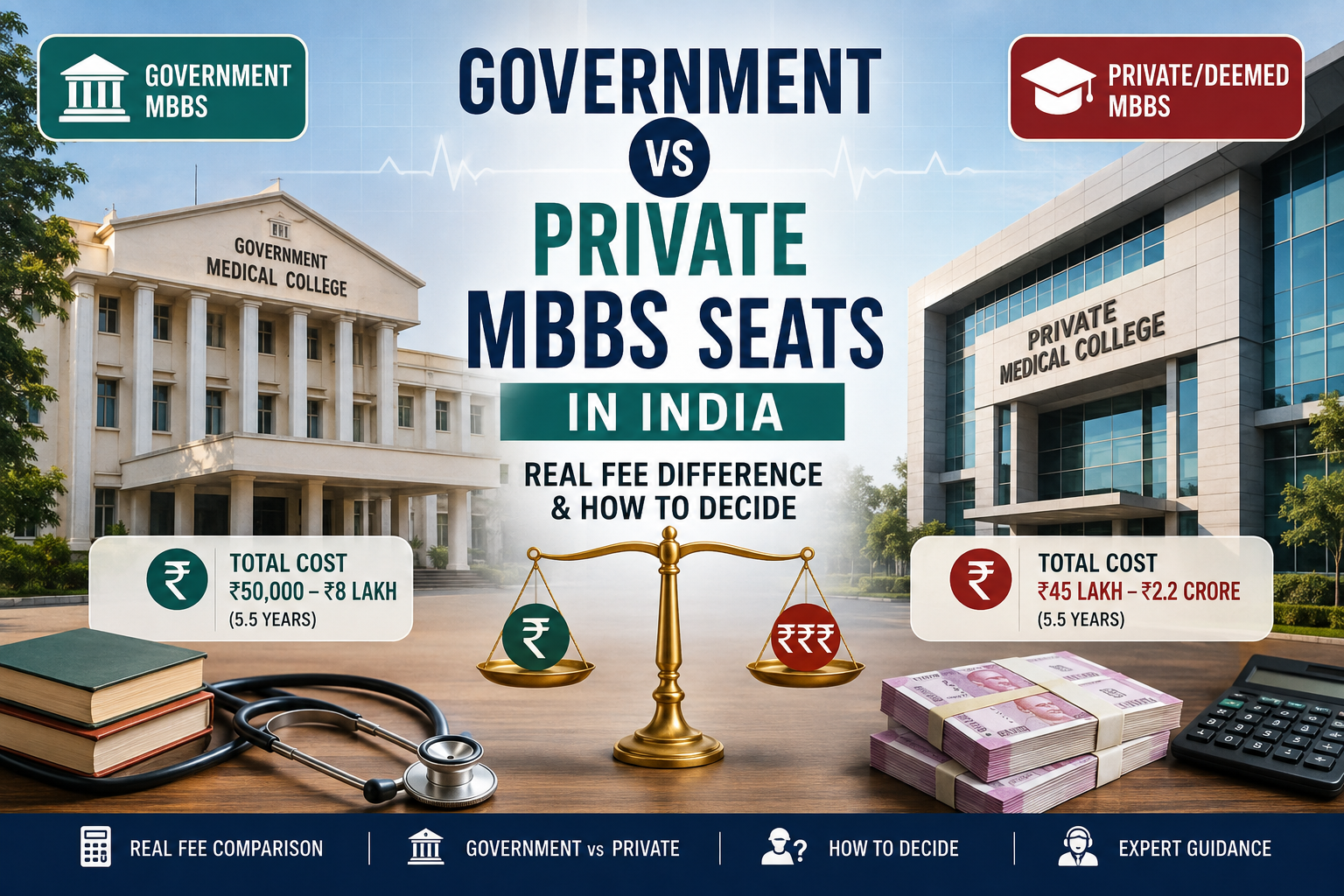 Government vs Private MBBS Seats in India: Real Fee Difference and How to Decide