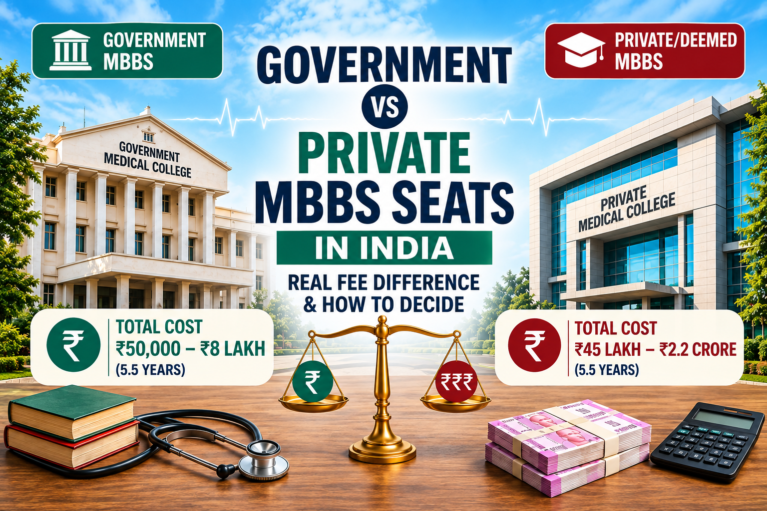 Government vs Private MBBS Seats in India: Real Fee Difference and How to Decide