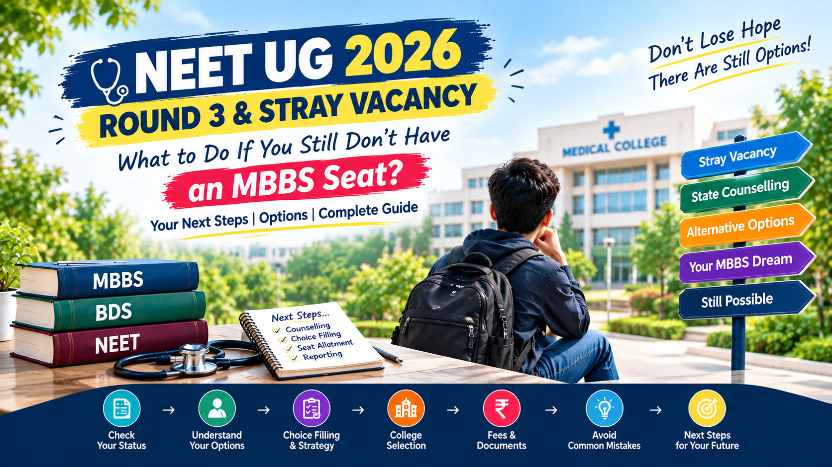 NEET UG 2026 Round 3 & Stray Vacancy: What to Do If You Still Don’t Have an MBBS Seat